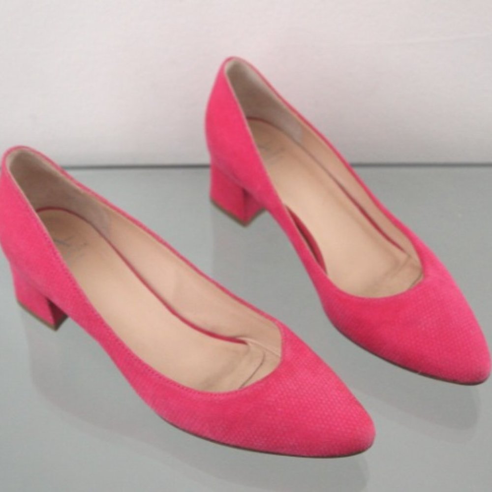 Aquatalia Hot Pink Suede Heels
